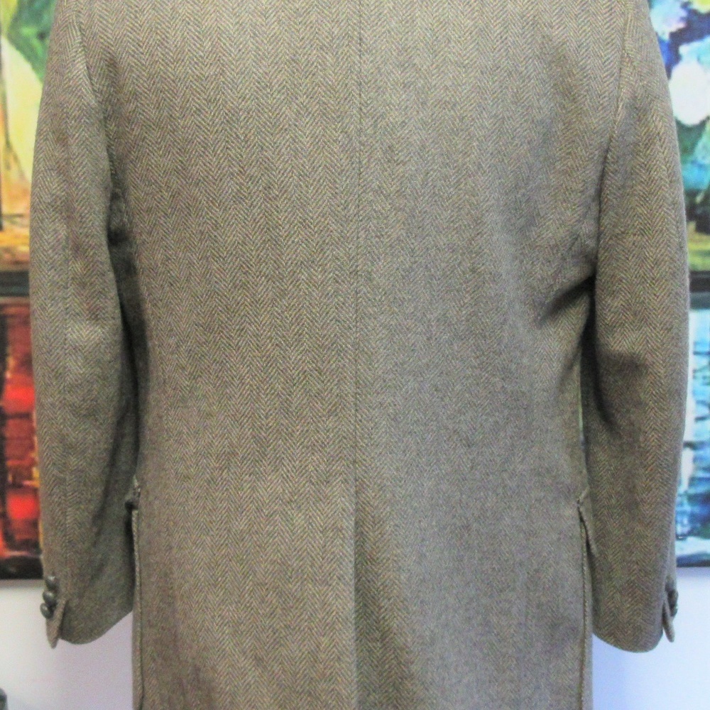 42 R- VTG Mens 100% WOOL SPORT COAT HERRINGBONE - Picture 6 of 7